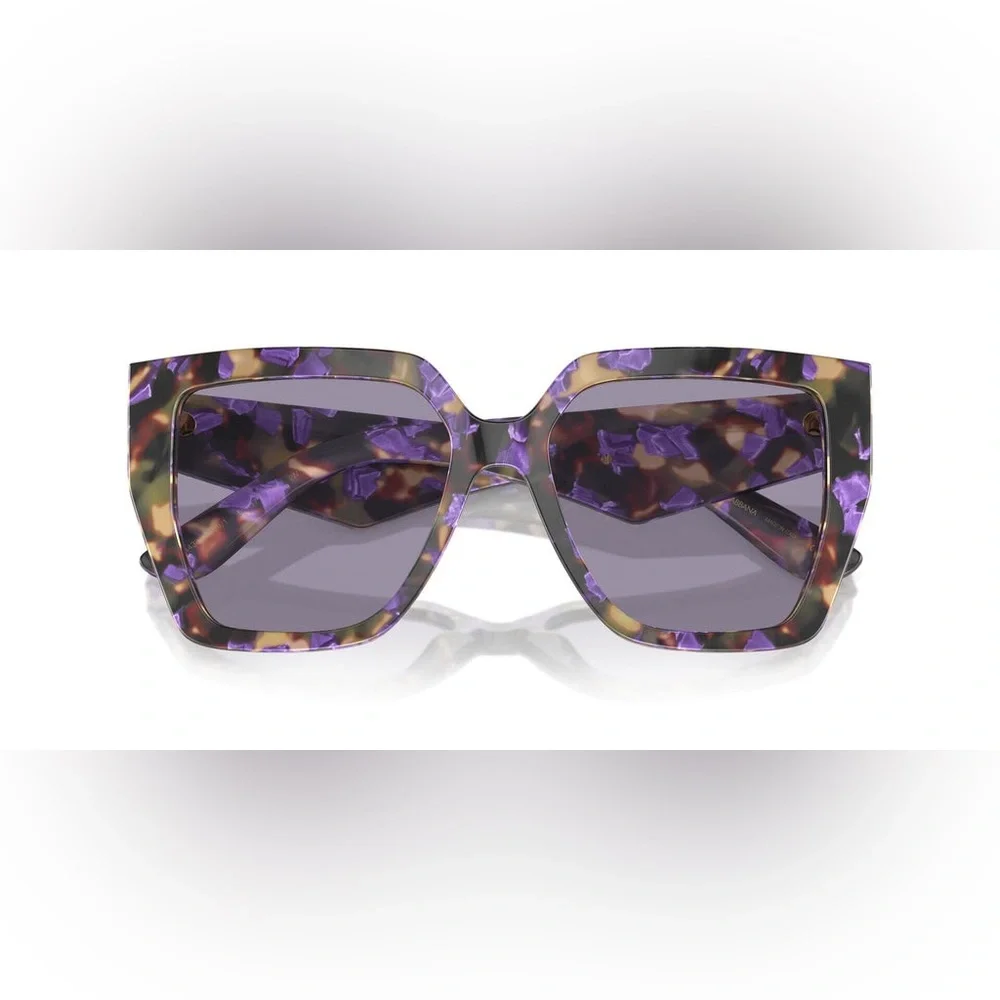 DOLCE & GABBANA DG4438 Havana Blue Pearl/Grey Lens Cat Eye Tortoise Sunglasses